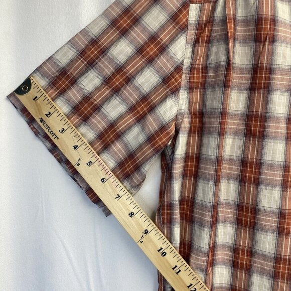 Eddie Bauer Plaid Collared Button-Up Short Sleeve Shirt Men Medium Multicolor - Picture 7 of 16